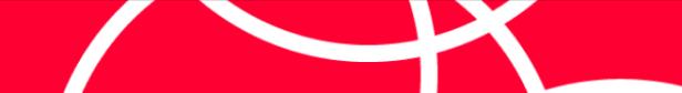 Interlocking curved white lines on red background