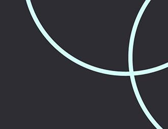 Interlocking turquoise circles on black background