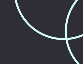 Interlocking turquoise circles on black background